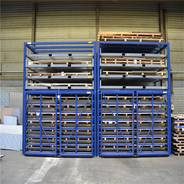 佛山普宇货架钢板存放架钢板放置架,广东广州生产抽屉式板材货架信誉保证