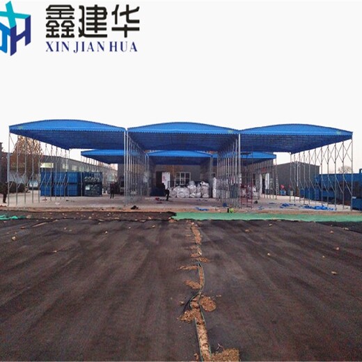 广州白色推拉蓬活动雨棚报价,大型移动仓库遮阳棚