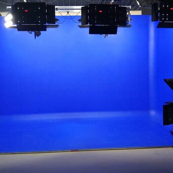 演播室抠像蓝箱抠像背景图演播室灯光布光