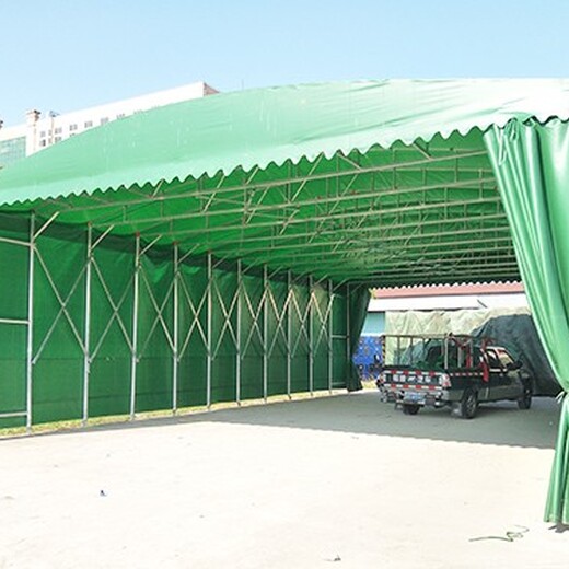 陕西优佰特篷业大型移动厂房雨棚,双向滑轨折叠雨棚帐篷上门安装