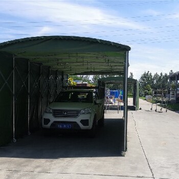 货物折叠雨棚帐篷实地测量,轮式雨蓬