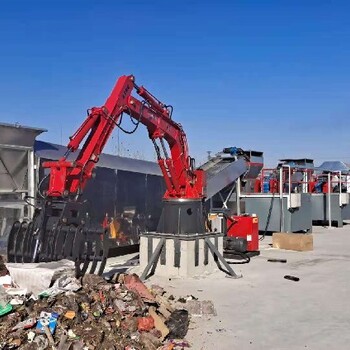 杭州垃圾转运机械手-船用吊臂定制,固定式多关节液压机械臂抓手