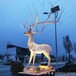 幾何金屬動物雕塑不銹鋼鹿戶外公園景觀擺件,園林不銹鋼動物