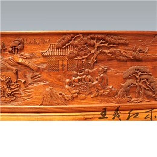 王义红木古典书桌,青岛鲁班工艺王义红木大红酸枝办公桌质地细腻