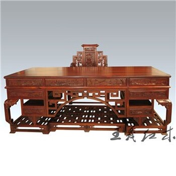 王义红木大红酸枝办公桌,古典大红酸枝沙发济宁王义红木家具缅甸花梨家具