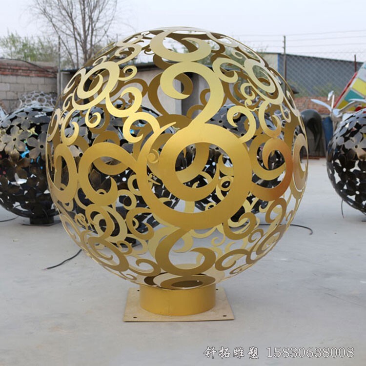金属不锈钢雕塑不锈钢景观球不锈钢花朵镂空球