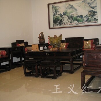 王义红木大红酸枝沙发,青岛精巧王义红木红木办公沙发样式优雅