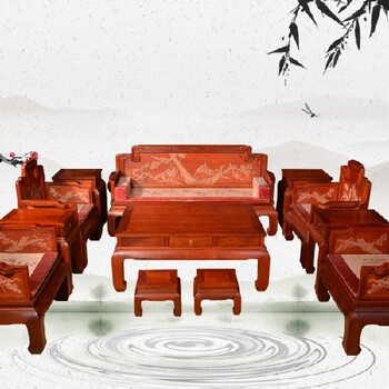 山东普通王义红木红木办公沙发造型美观