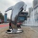 不銹鋼鯨魚雕塑圖