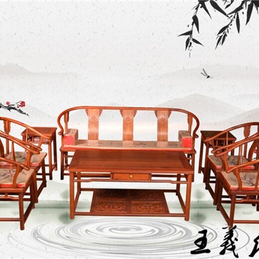 厚料无修补缅甸花梨沙发造型美观红木沙发济宁红木家具