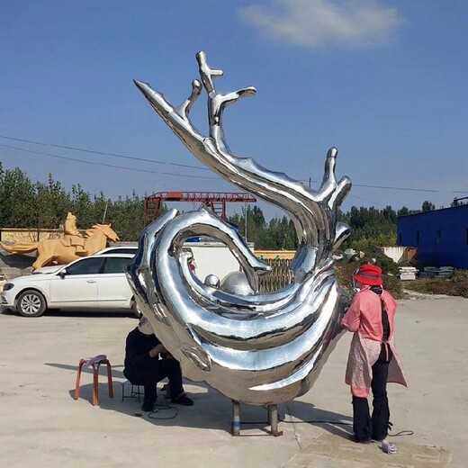 贵州房地产不锈钢浪花雕塑制作厂家