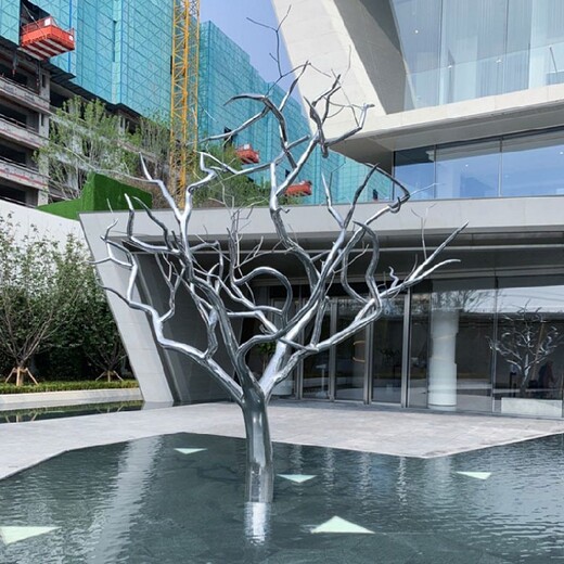 不锈钢抽象树雕塑定做