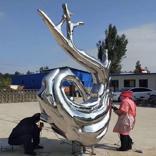 宁夏小区不锈钢浪花雕塑施工厂家