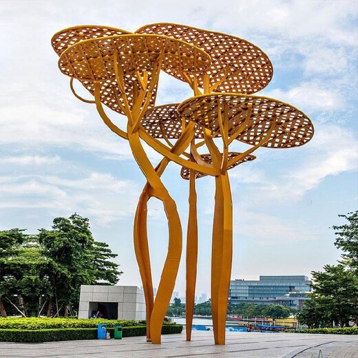 唐韵树木雕塑,黑龙江不锈钢树雕塑制作安装