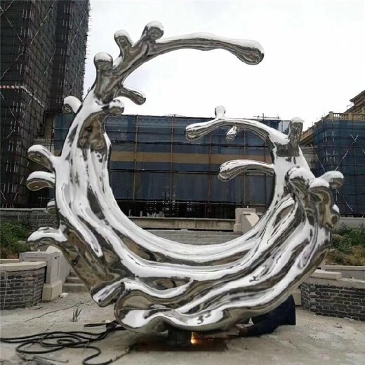 贵州不锈钢浪花雕塑制作,海浪雕塑