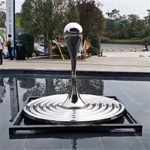唐韵镜面水滴雕塑,安徽不锈钢水滴雕塑公司