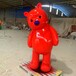 广场吉祥物熊卡通雕塑开业红色熊公仔造型宏骏雕塑工厂