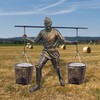 六安農耕人物雕塑設計,仿銅人物雕塑