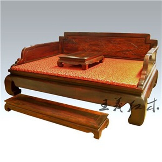 济宁古典家具王义红木大红酸枝罗汉床不用任何铁钉,老红木罗汉床