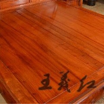 王义红木缅甸花梨双人床大师设计,大果紫檀床