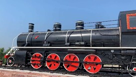 寧夏大型復古火車頭模型,老式火車模型圖片2