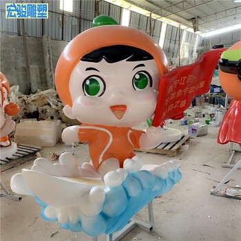 果园农场水果人偶玻璃钢橘子卡通雕塑江西吉祥物定制