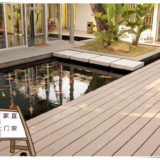 明太塑木地板安装,宁夏14025圆孔塑木地板安全可靠