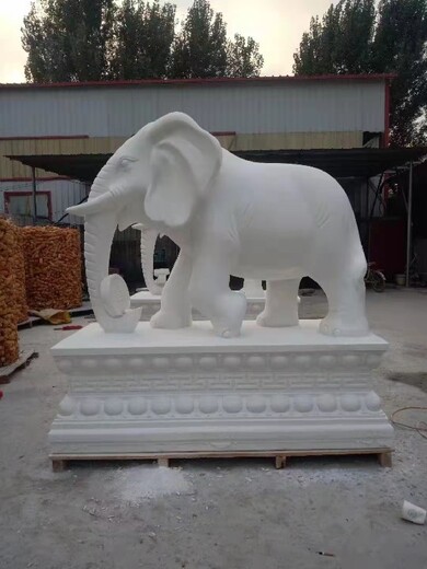沧州景区石雕象母子象