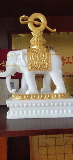 海南石雕象母子象