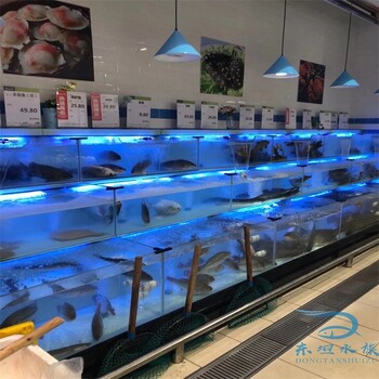 澳门海鲜市场玻璃鱼池海鲜鱼池效果图,酒店海鲜池