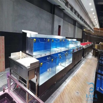 大湾区海鲜池超市生鲜鱼池,惠州市两组制冷海鲜池海鲜鱼池尺寸