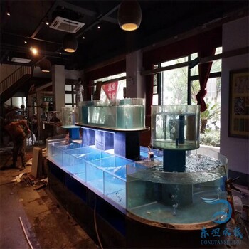 肇庆市两组制冷海鲜池海鲜鱼池造型,酒店海鲜池
