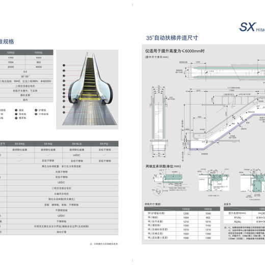 日立hitachisx扶梯,广东惠州销售日立SX系列自动扶梯安全可靠