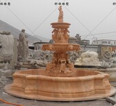 钎拓雕塑石雕喷水池,生产石雕喷泉黄金麻多层流水摆件图片3