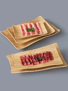 上海竹木纹火锅密胺餐具，烤肉盘子套装市场