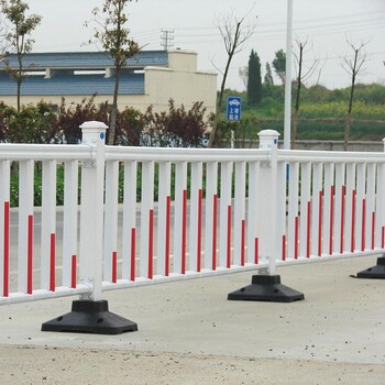 常德藍(lán)白色市政護(hù)欄道路護(hù)欄樣式