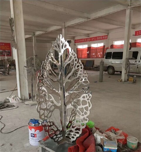 创意不锈钢树叶雕塑订制,叶子雕塑