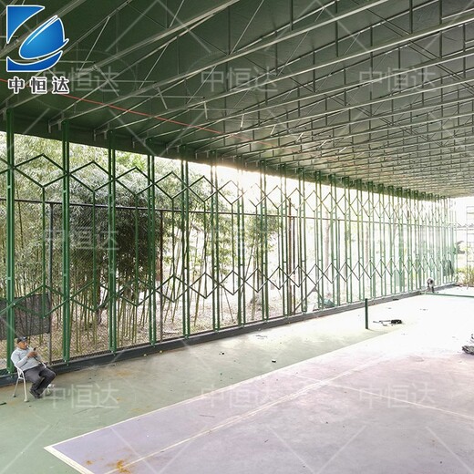 威海电动悬空球场挡雨棚加厚支架,户外大型篮球场电动棚