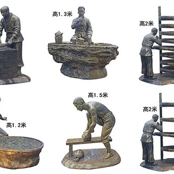 天津制茶人物雕塑制作厂家,人物雕塑制茶步骤