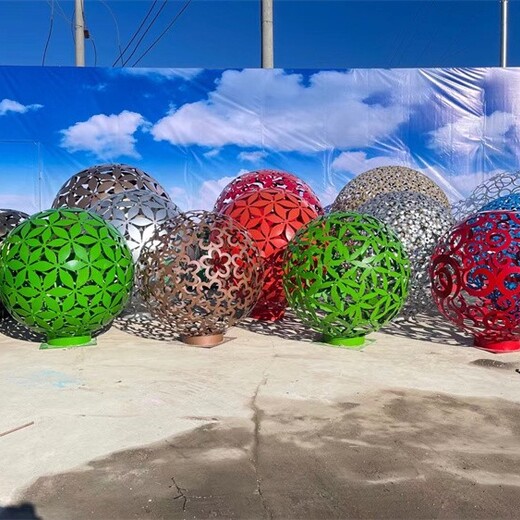 304不锈钢镂空球雕塑,金属球雕塑