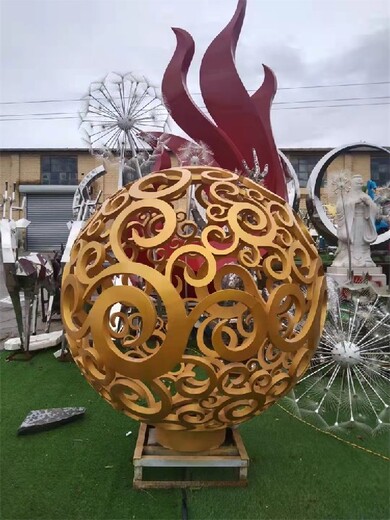 天津鏤空球雕塑價格,不銹鋼圓球雕塑
