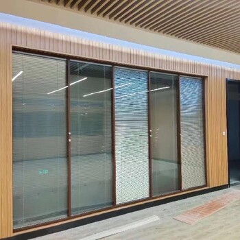 美隔办公室双层玻璃百叶高隔断,徐州办公室铝合金玻璃百叶隔墙