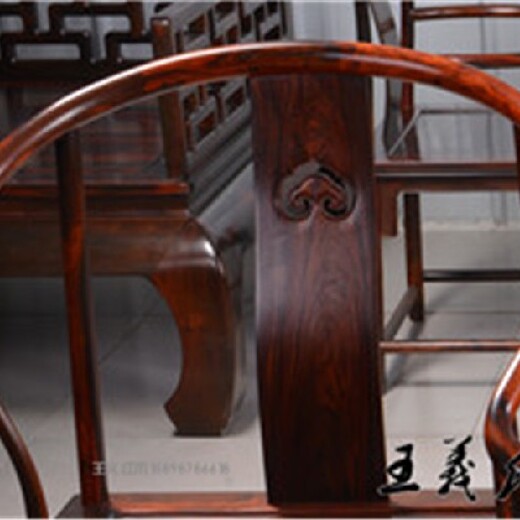 热门王义红木圈椅样式优雅,交趾黄檀禅椅