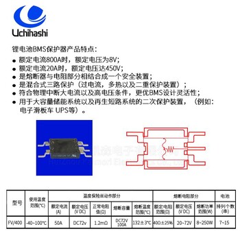 批发电动两轮车SCP保护器DC72V50A三端保险丝