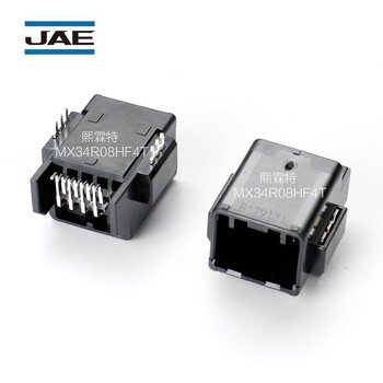 JAE紧凑型汽车连接器MX34R08HF4T航空电子直角销头胶壳接插件端子