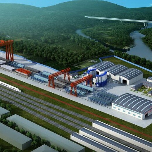 忻州制作项目部工地拌和站效果图公司钢筋加工厂效果图
