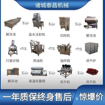 牛肉干加工设备油炸手撕牛肉生产线猪肉脯风干机器