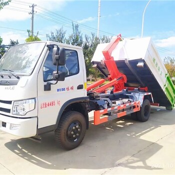 躍進(jìn)鉤臂垃圾車藍(lán)牌6方建筑垃圾車,2噸裝修垃圾清理車