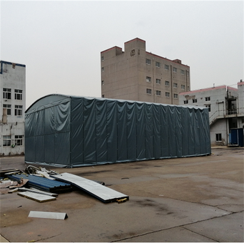 北海戶外倉庫雨棚圖片,倉庫活動(dòng)推拉棚