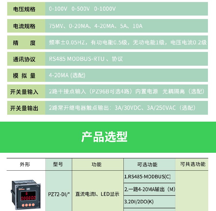 松江供应PZ系列可编程智能电测仪表售后保障